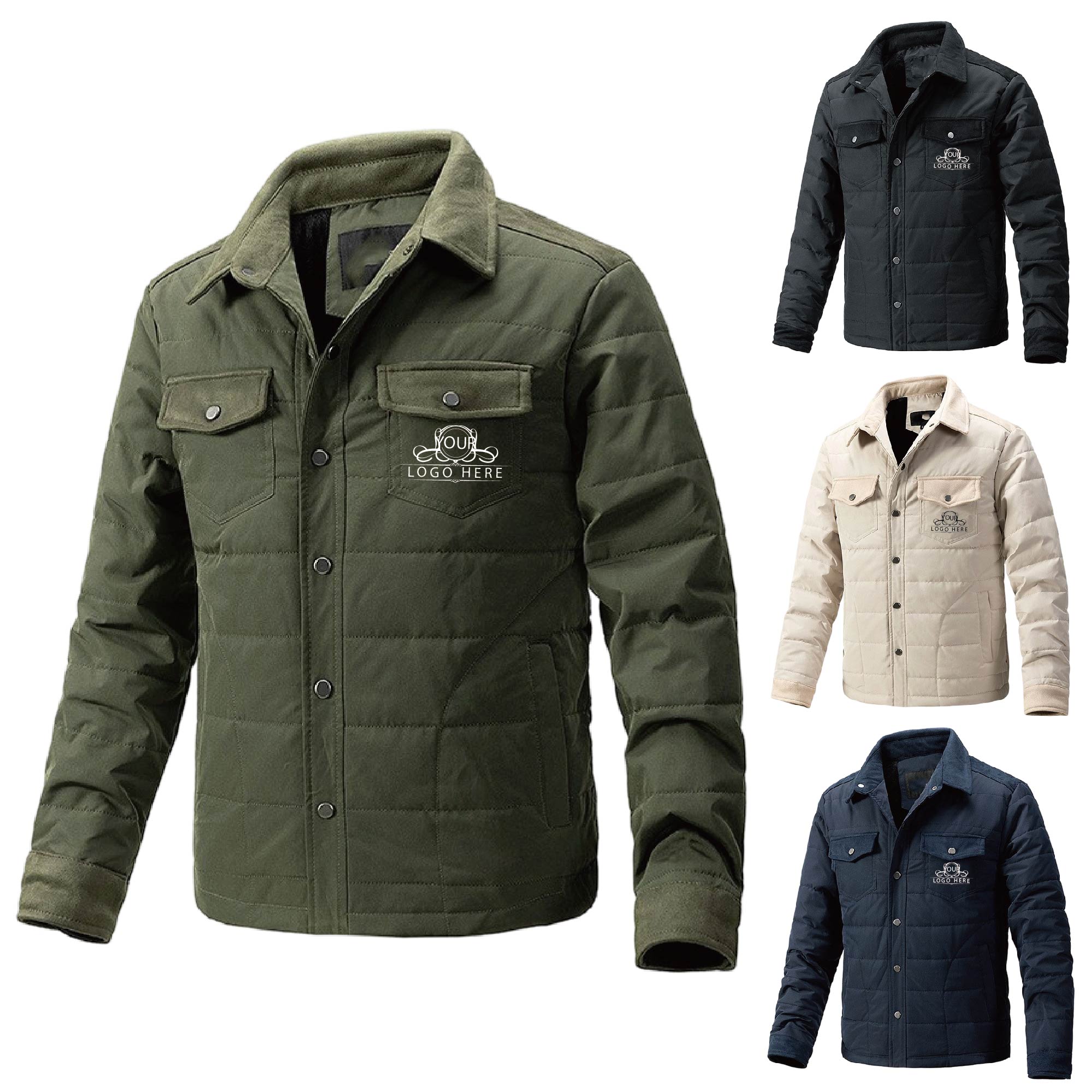 Man Solid Lapel Neck Jacket 4