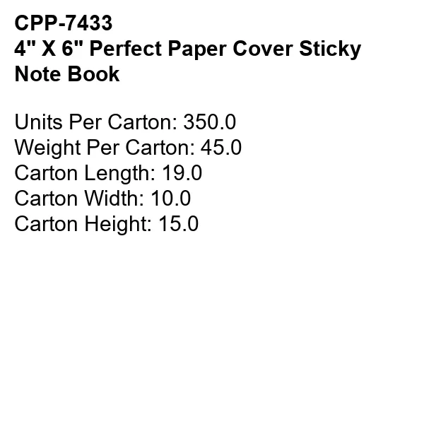 4" X 6" Perfect Paper Cover Sticky Note Book 1