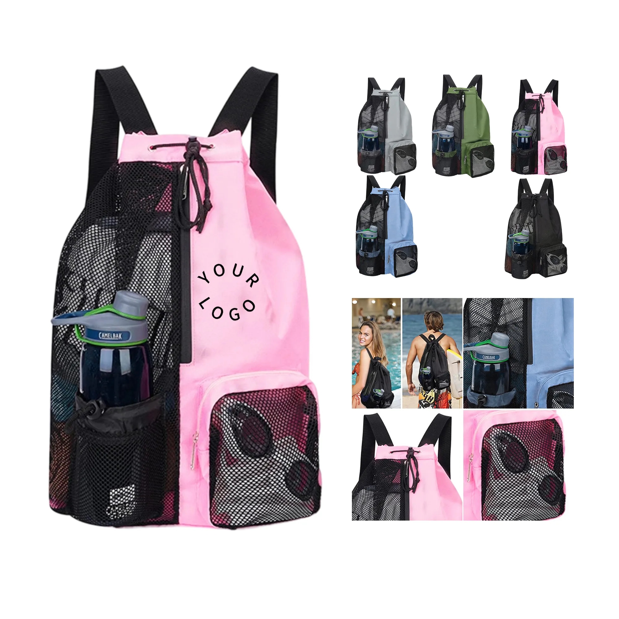 Drawstring Backpack with Wide Shoulder Straps