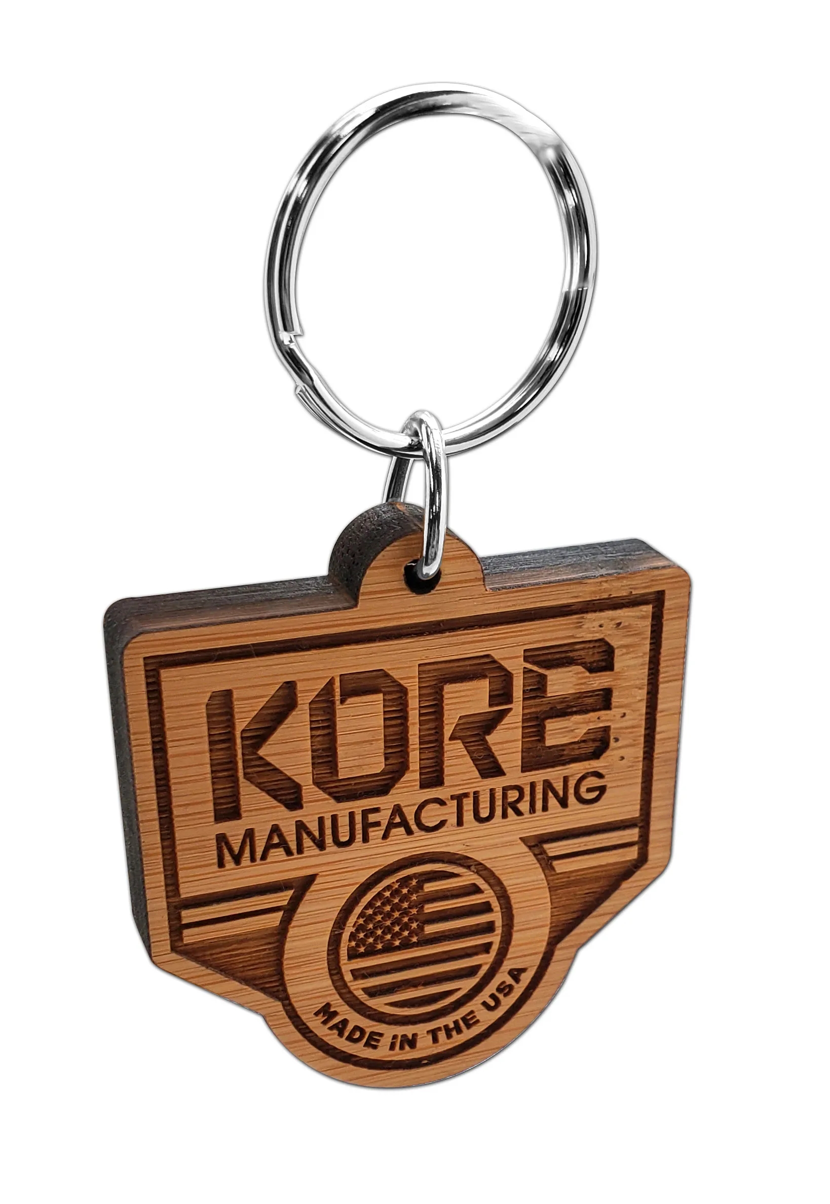 Custom Laser Etched Bamboo Keychain 10
