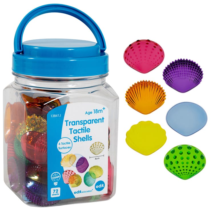 Transparent Tactile Shells - Assorted Colors 72 Pieces 3