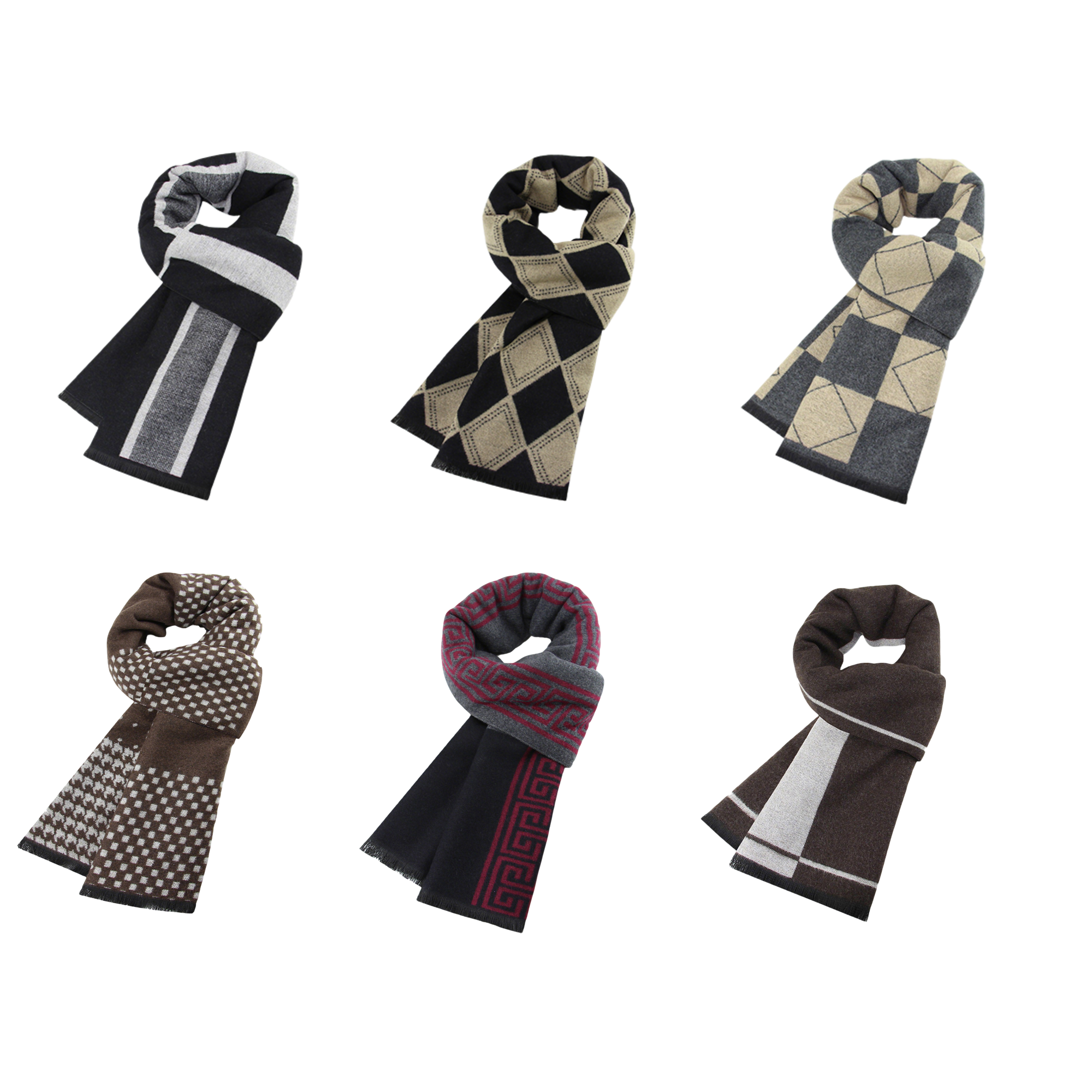 Men's Autumn And Winter Plaid Scarf 7