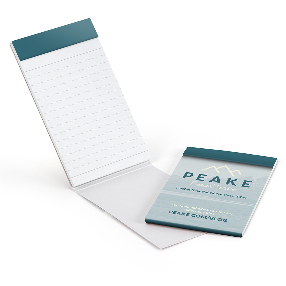 Promotional flip pad jotter notebook for finance company