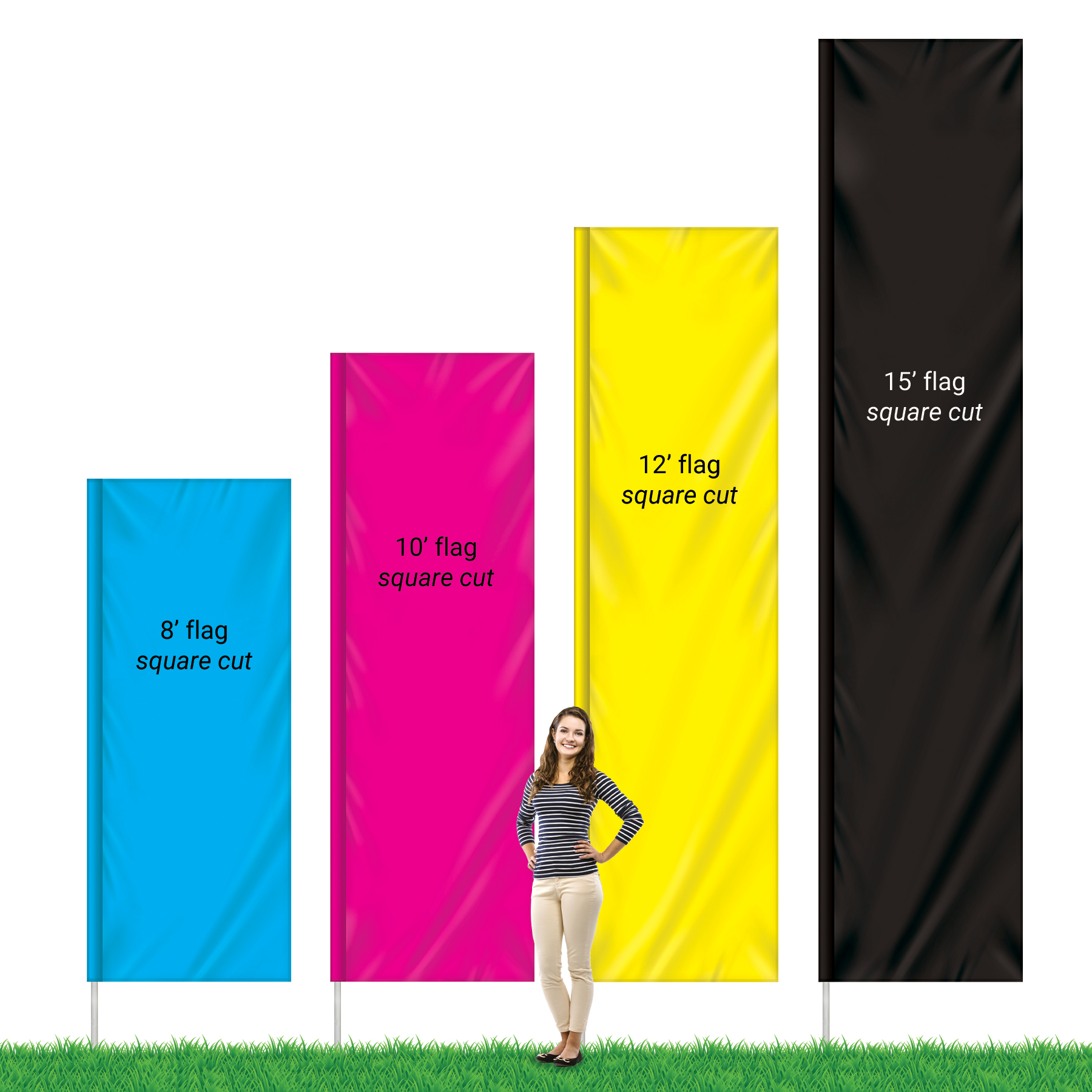 3' x 12' Custom Double Sided Square Feather Flag 20