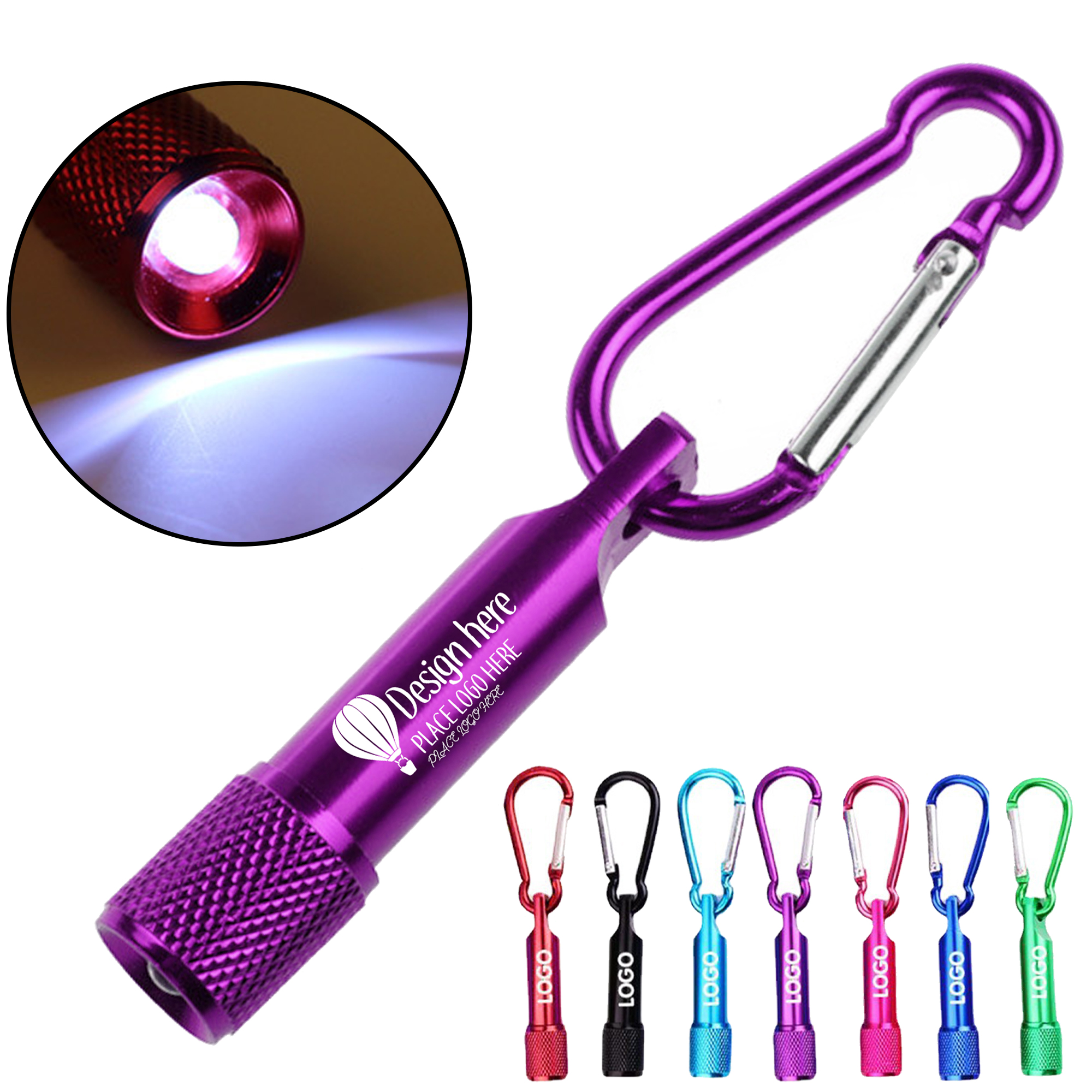 Mini LED Flashlight Keychain with Carabiner 5