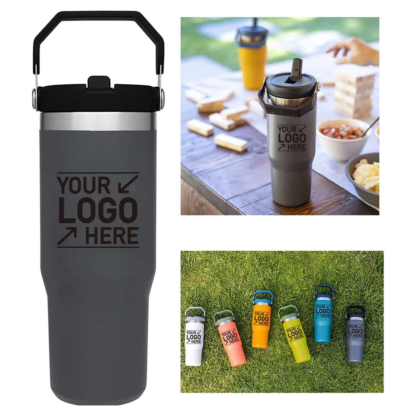 Stainless Steel Tumbler with Straw