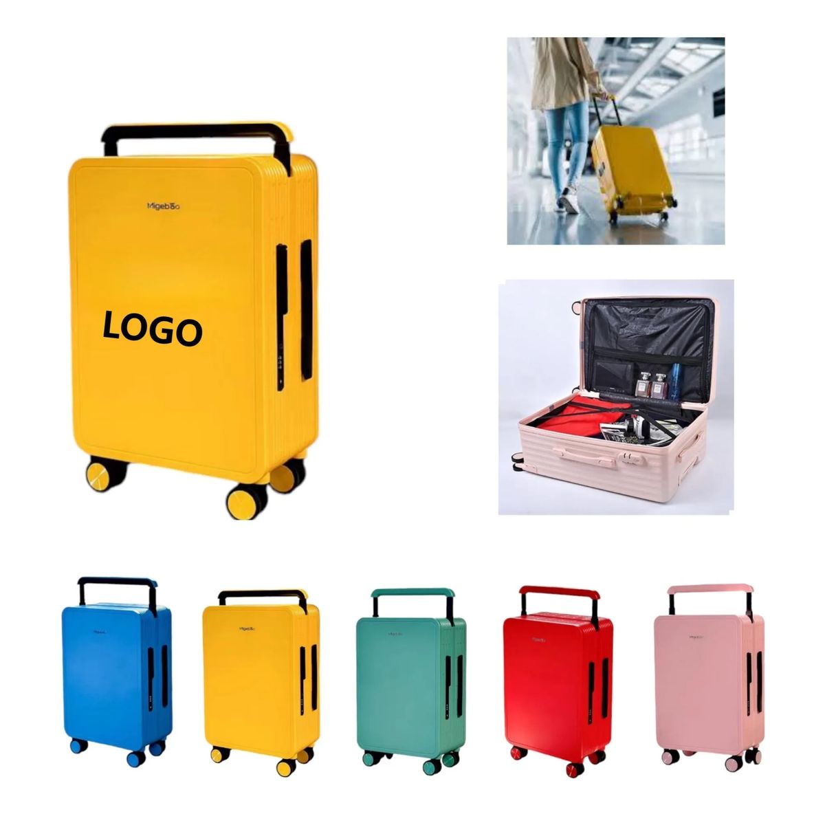 Wide Trolley Password Suitcase 21.7" x 13.8" x 8.7"