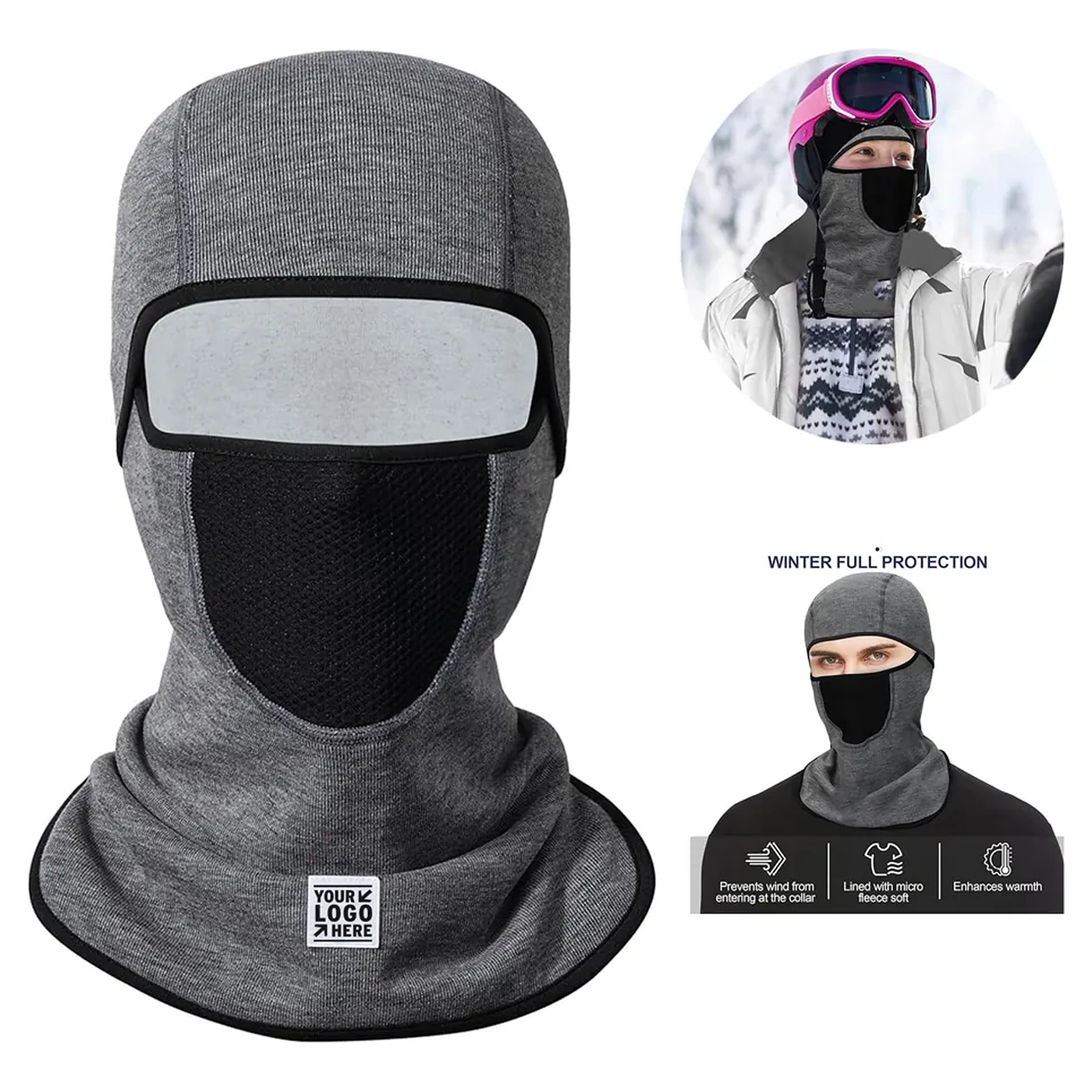 Men Women Cold Weather Balaclava Ski Winter Fleece Full Face Mask