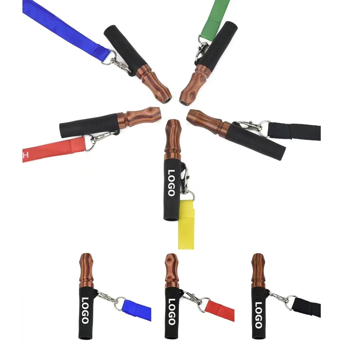 Wood Hookah Mouthpieces Shisha Mouth Tips with Hang Rope