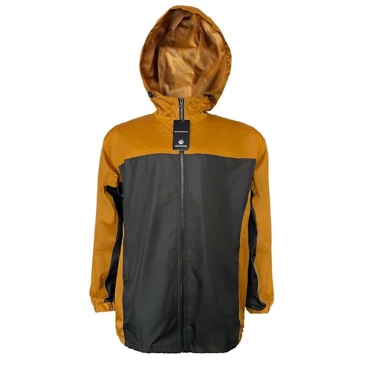 Men's Waterproof Full Zip Raincoats - Size 2XL Saddle/Gray 3