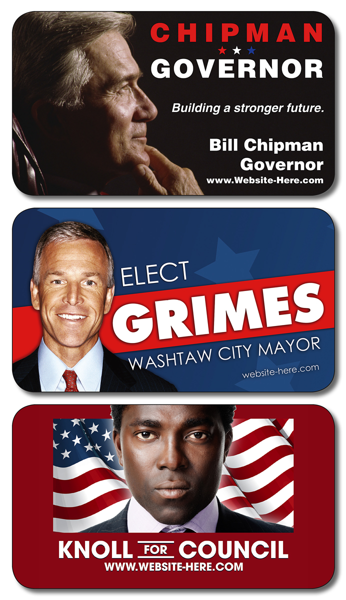 Political Business Card Magnet - 3.5x2 (Round Corners) - 20 mil. 7