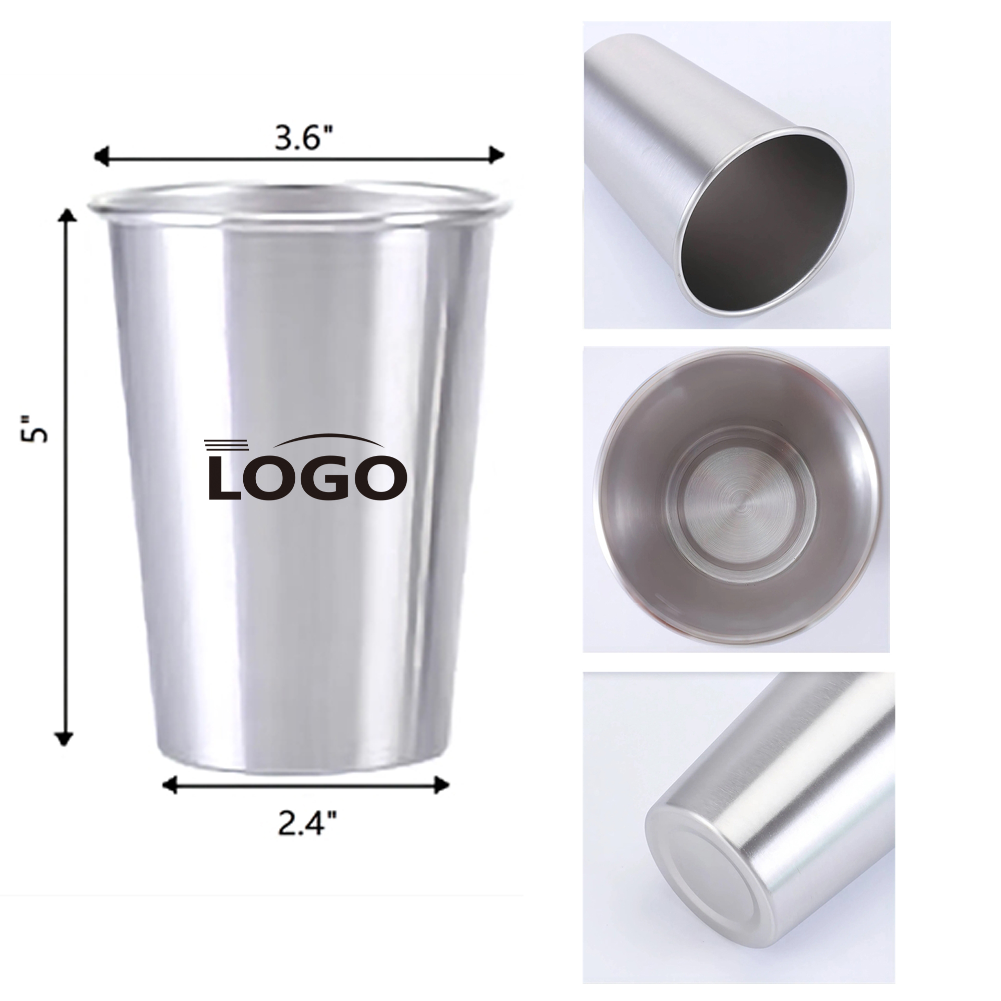 Stylish 17 OZ Stainless Pint Drinking Cup