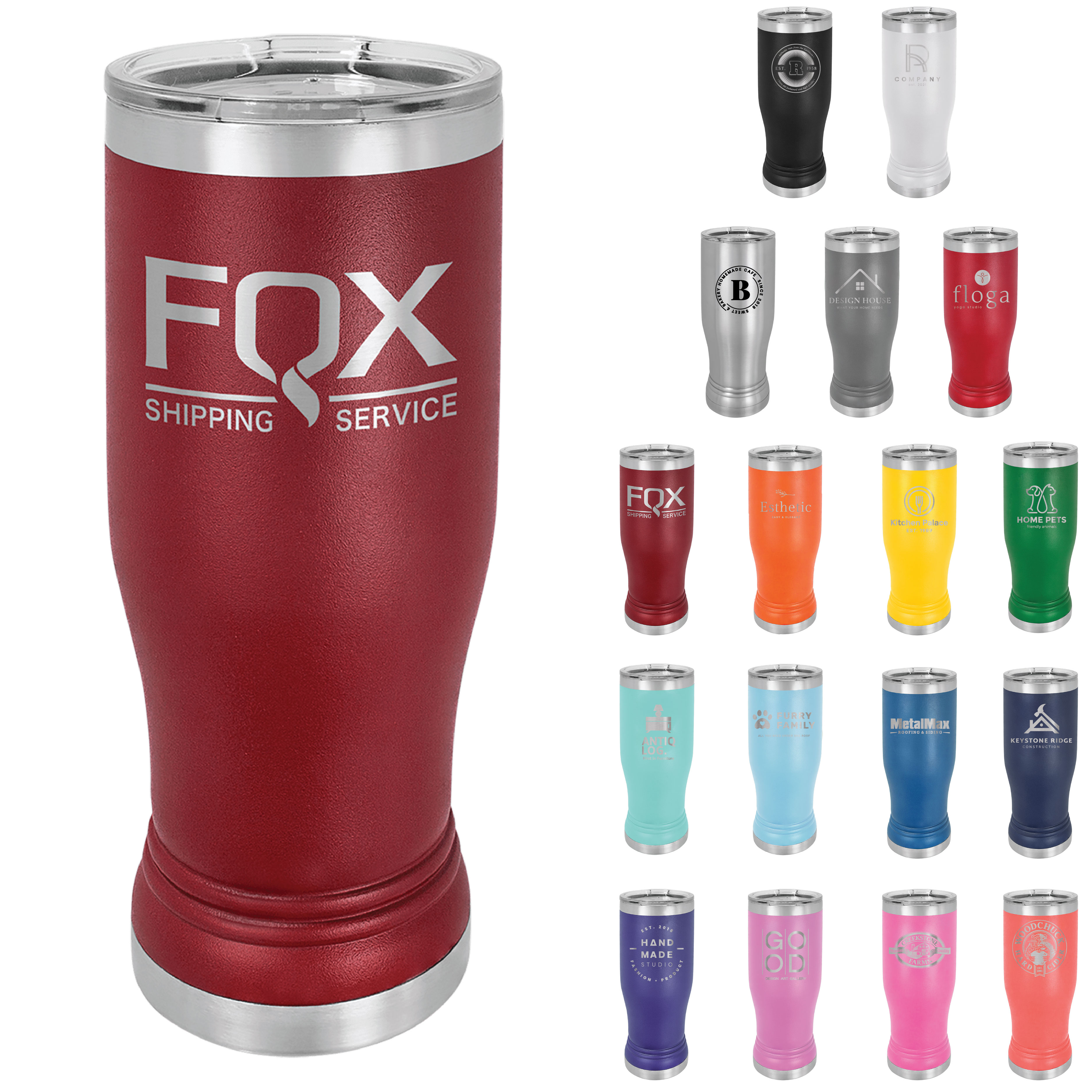 Polar Camel 14oz Stainless Steel Pilsner w/ Clear Lid