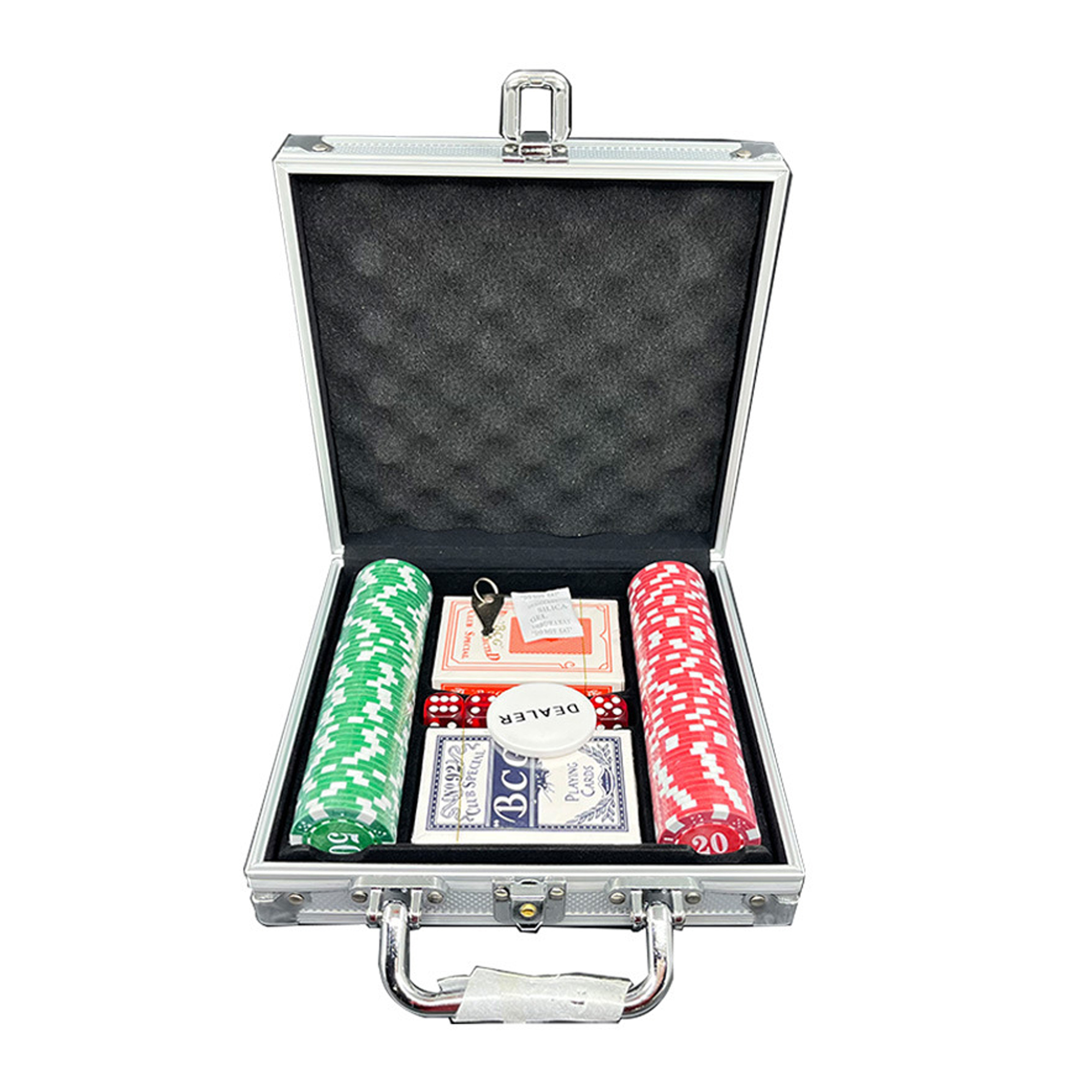 100Pcs Texas Chips Dice Poker Set with Box, Casino Quality 2