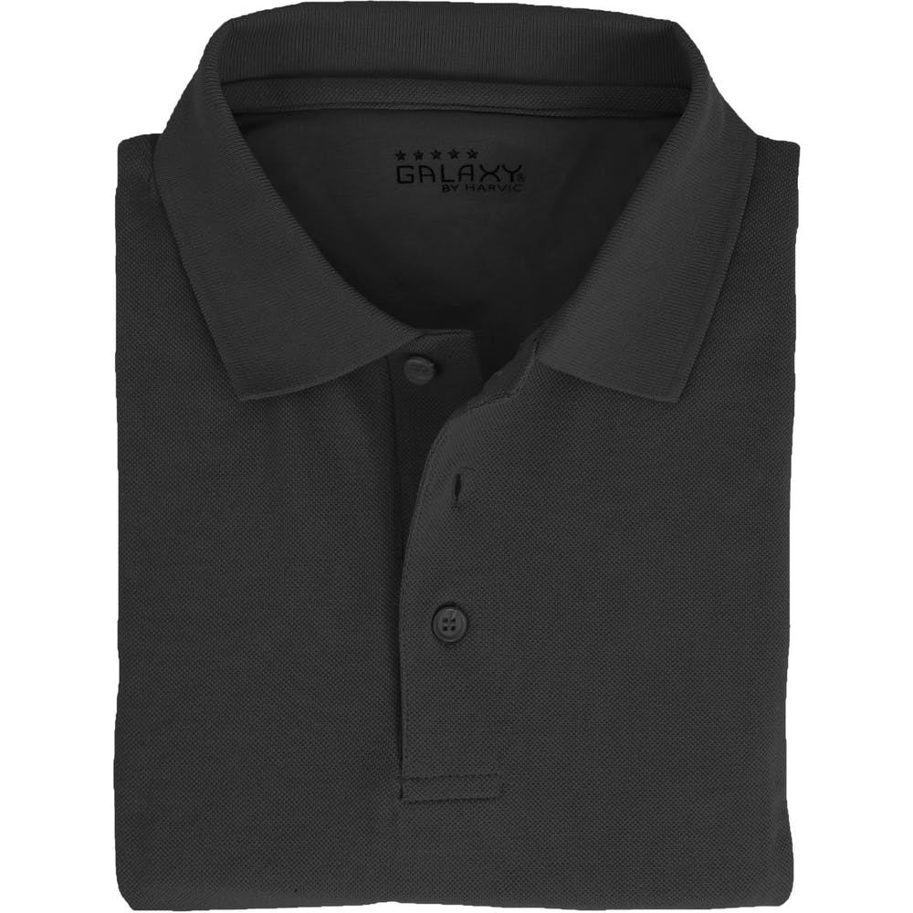 Adult Uniform Polo Shirts - Black Short Sleeve Size M - 2X 2
