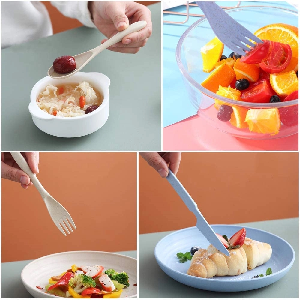 Foldable Wheat Straw Tableware Set