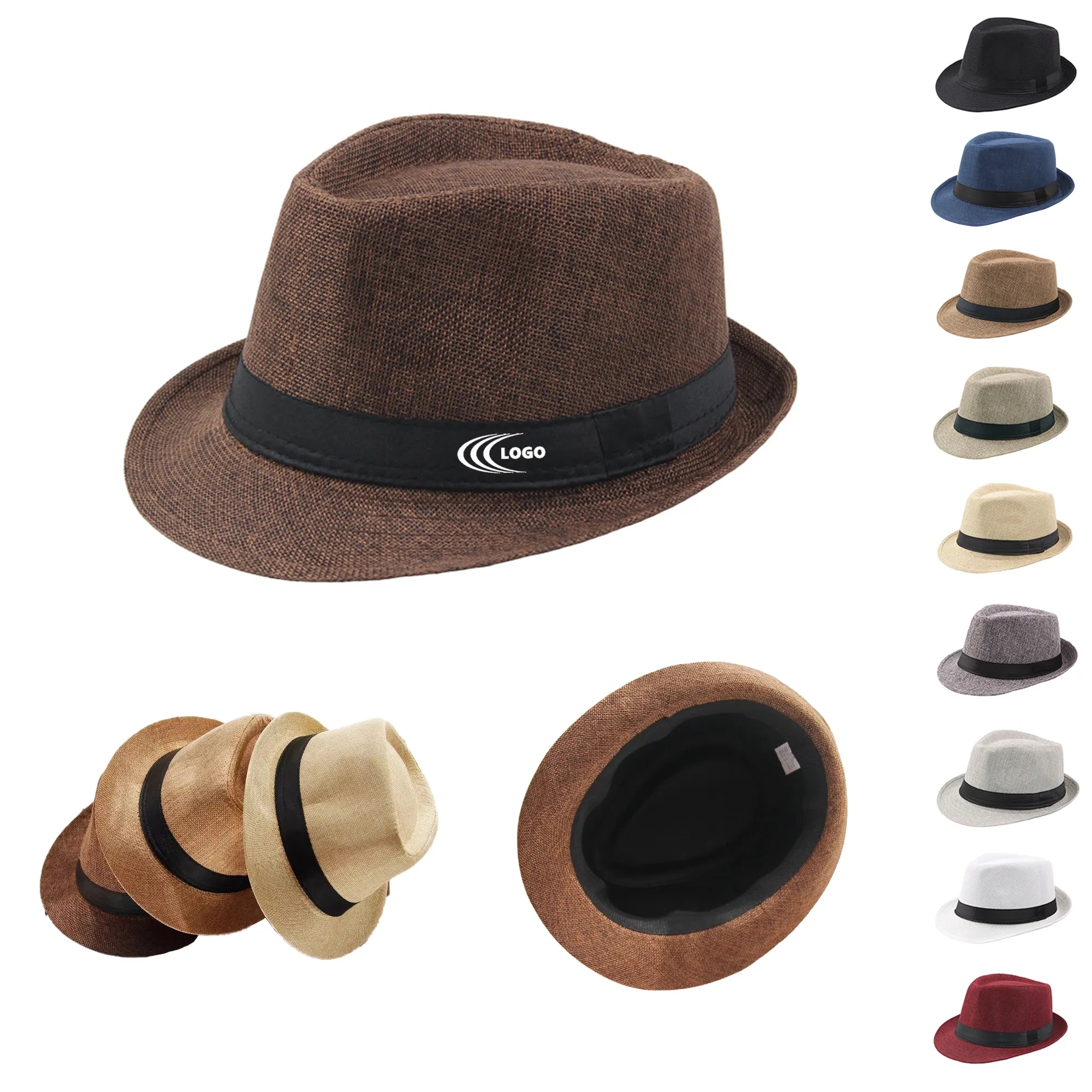 Classic Straw Fedora Hat MOQ 20pcs 7