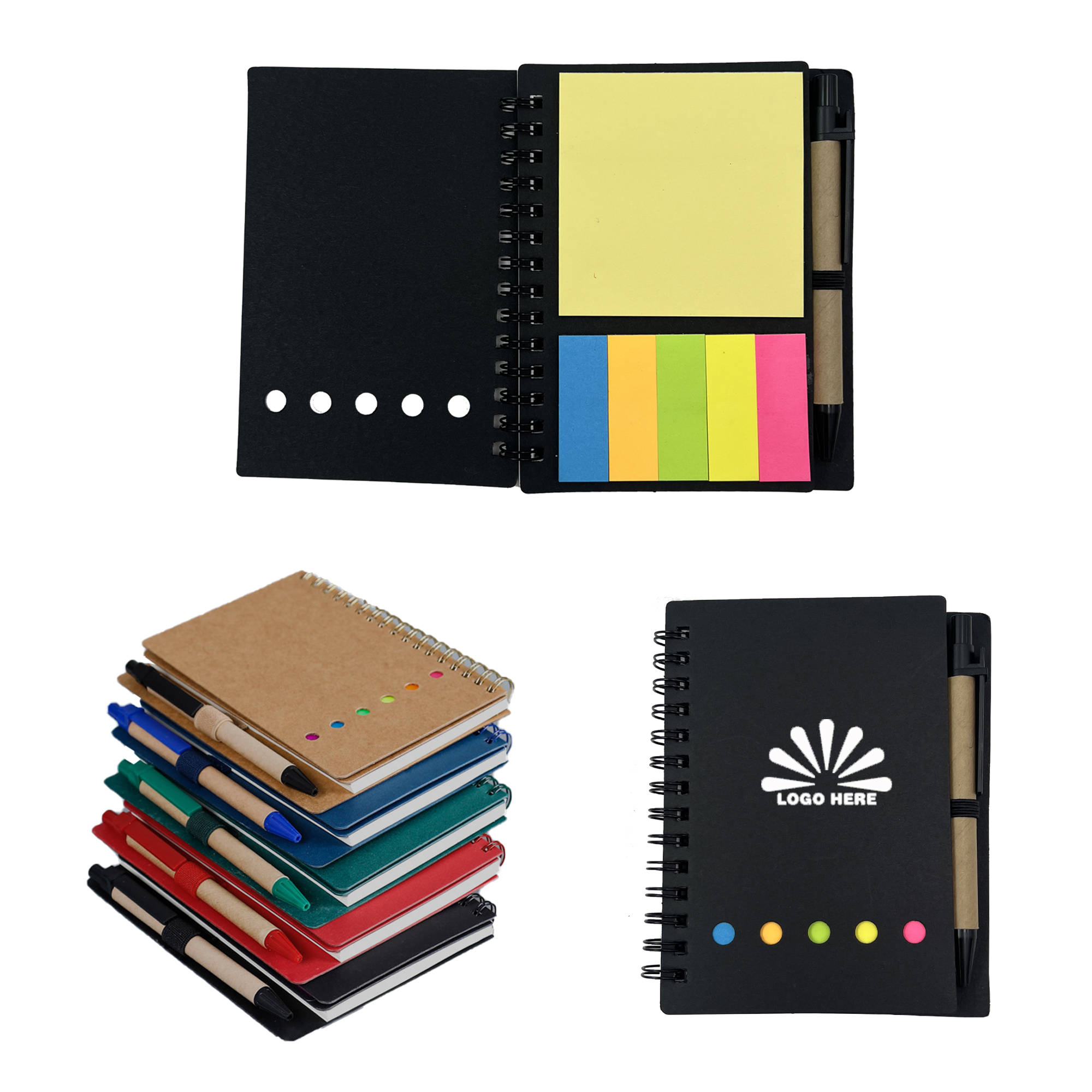 Spiral Notebook With Sticky Notes And Flags 3