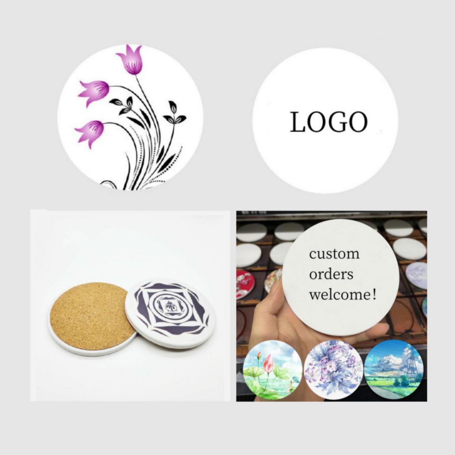 Round Diatomite Cups Coaster for Drinks Absorbent