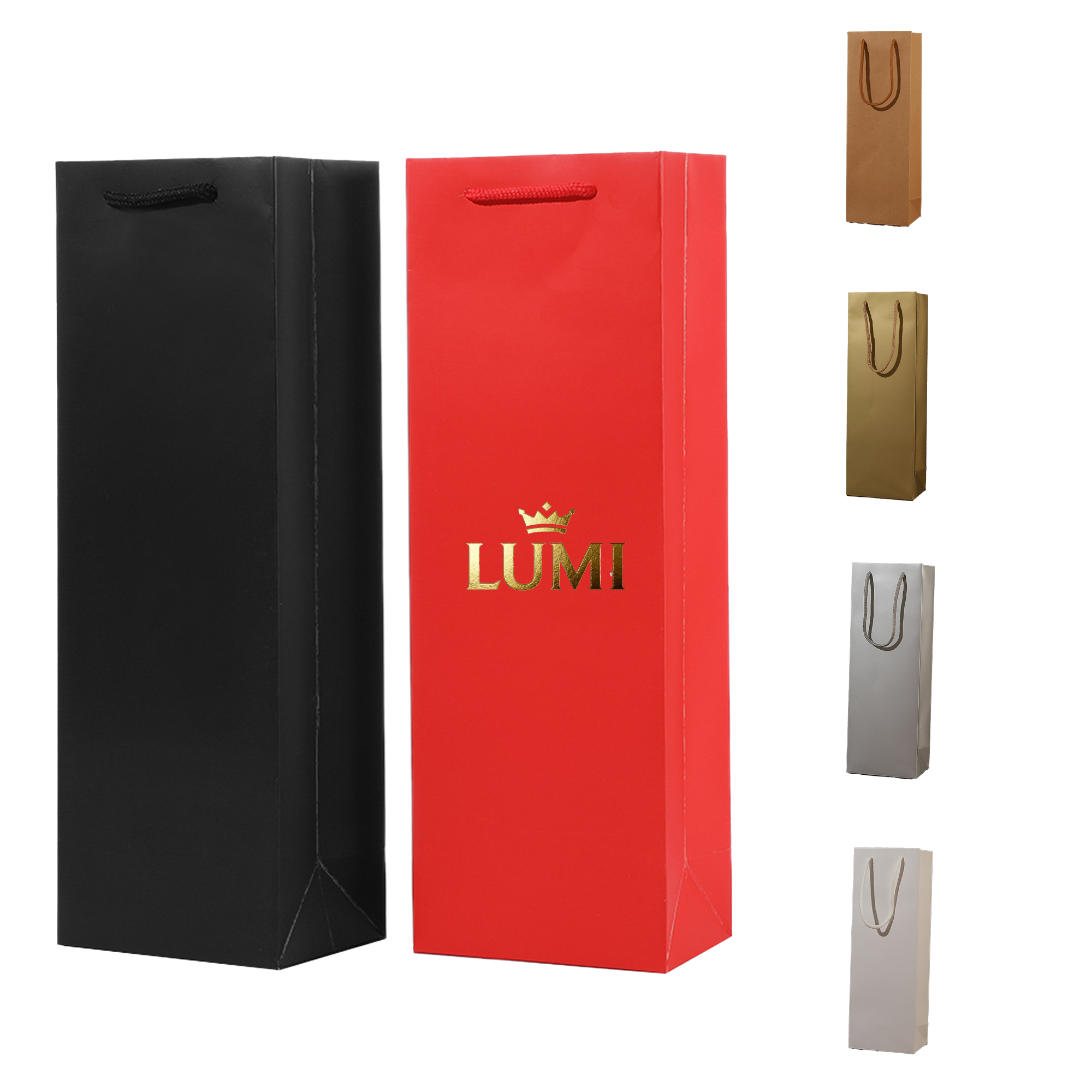 MOQ50 Single Bottle Wine Paper Tote 4
