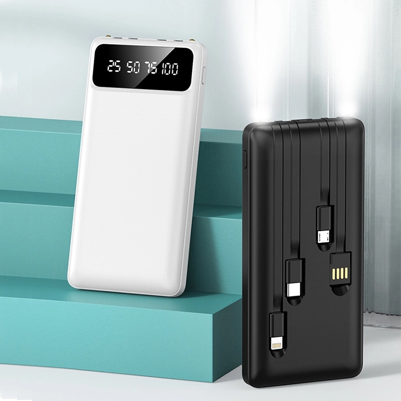 10000Mah Portable Powerbank with multiple cables