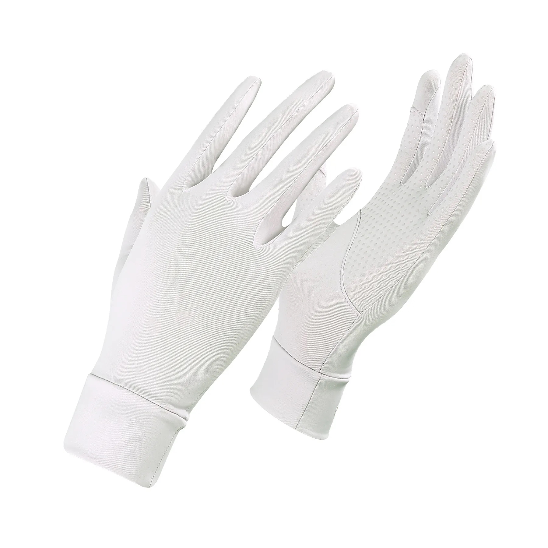 Cotton Summer Outdoor Ice Silk Sunscreen Gloves For Women 12