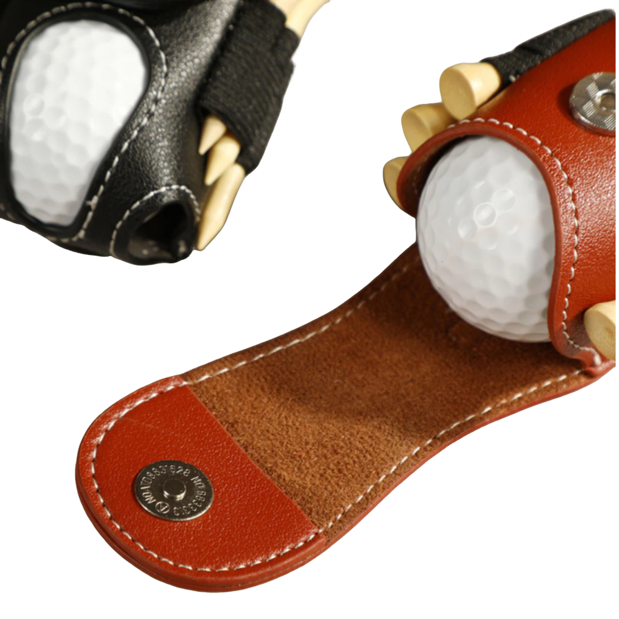 Compact Golf Ball Set Bag Made of PU Leather Material 11