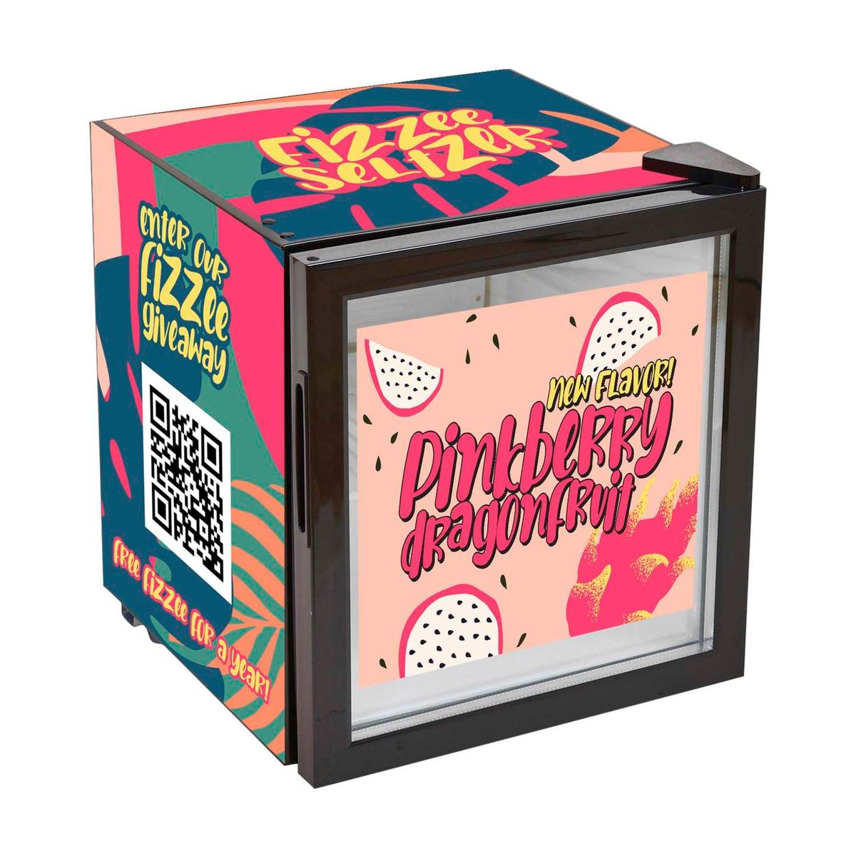 50L Countertop Fridge, Wrap Graphic w/ Door Decal
