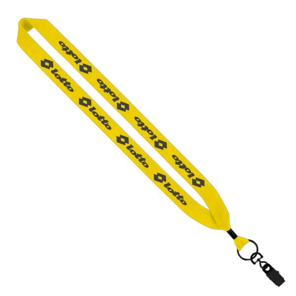 1" Cotton Lanyard with Metal Crimp & Metal Bulldog Clip