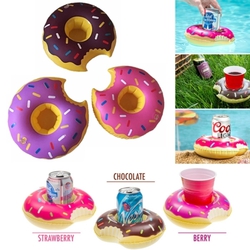 PVC Inflatable Doughnut Drink Holder Pool Float
