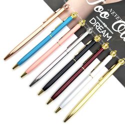 Slim Crown Diamonds Metal Twisted Ballpoint Pen