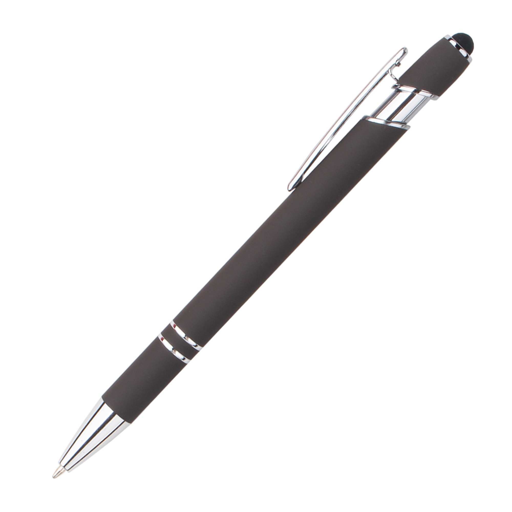 Retractable Metal Ballpoint Pen With Stylus Tip Black Ink 31