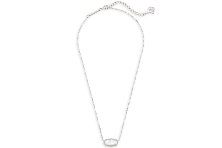 Kendra Scott Elisa Silver Pendant Necklace in Ivory Mother-of-Pearl 3