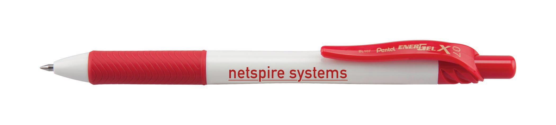 EnerGel-X® White Barrel Retractable Gel Ink Pen-Silk-Screen 3
