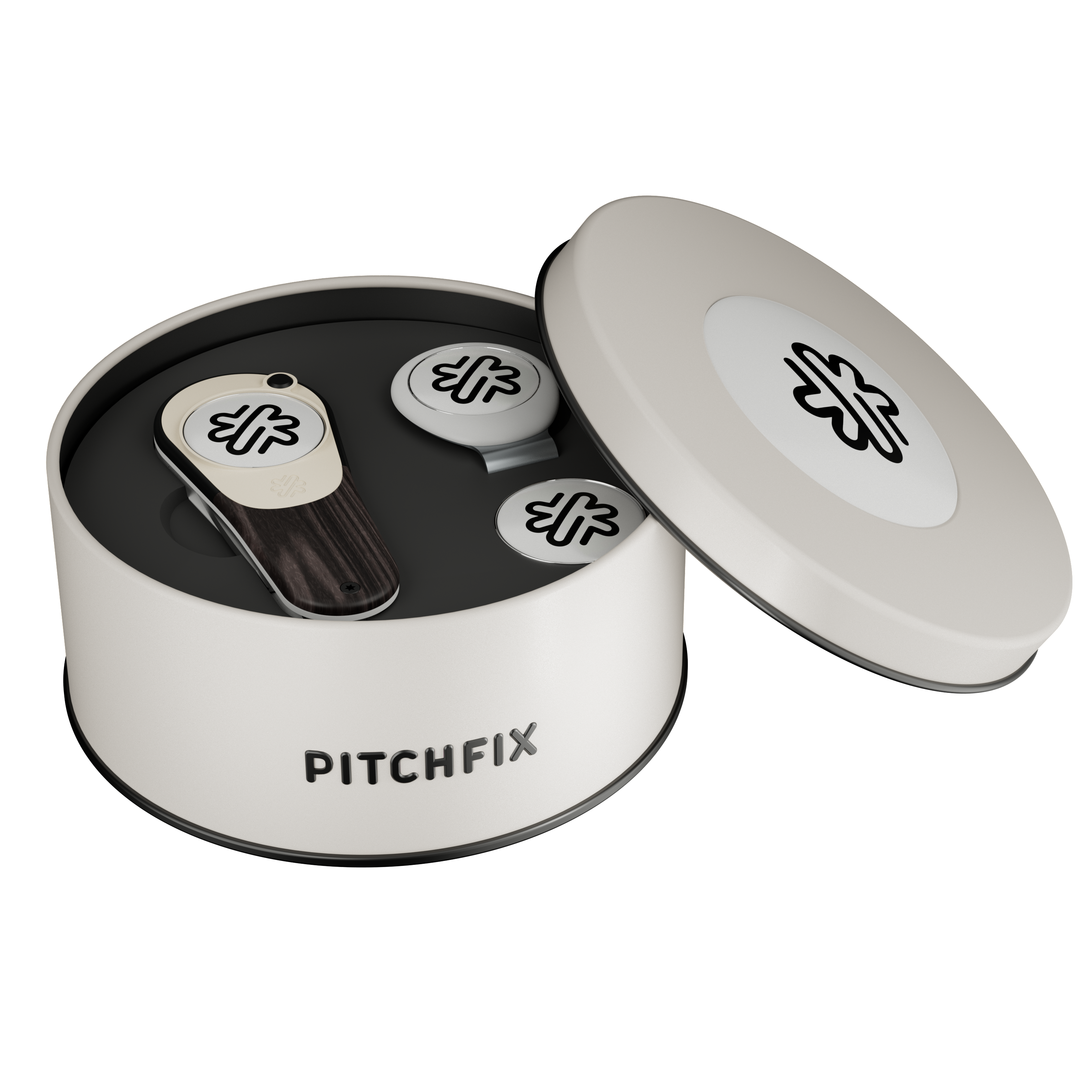 Pitchfix Woodie Golf Divot Tool in Round Tin 9