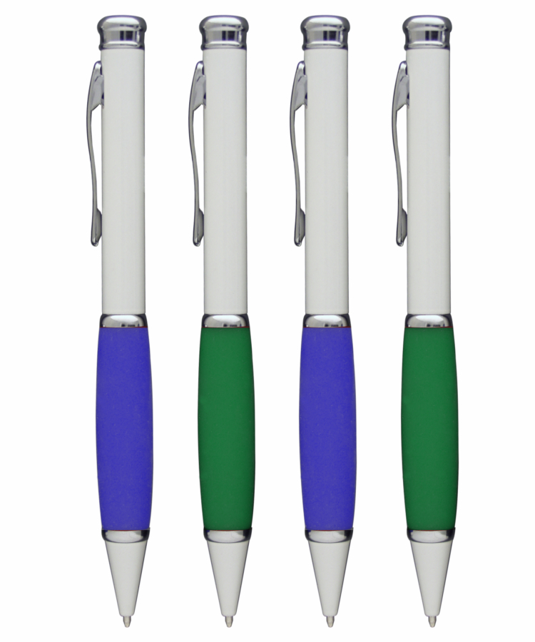 Pearl Lacquered Chrome Pen W/ Colored Grip 2