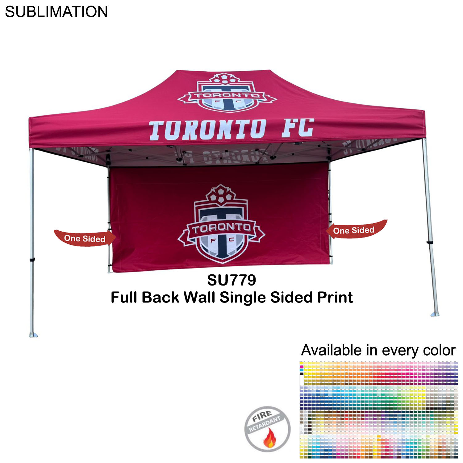 72Hr Fast Ship - Full 15' Back Wall for 10x15 Tent Kit, Sublimated, Single Sided Print 10