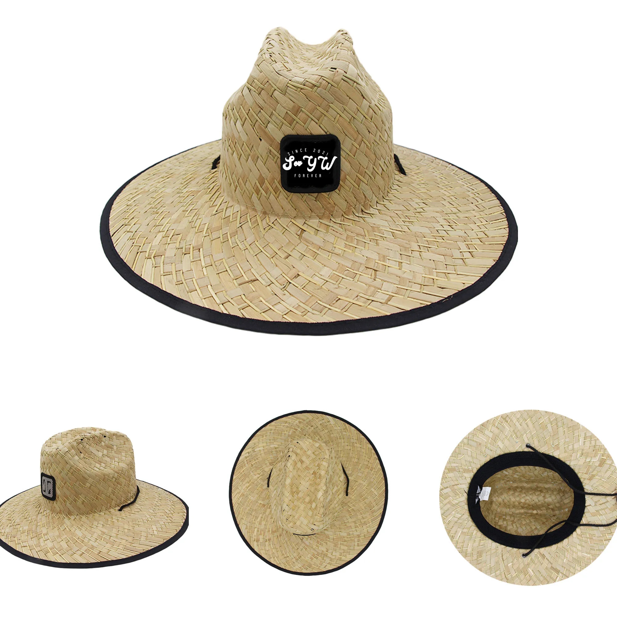 Sustainable Outsider Lifeguard Wide Brim Straw Hat Cap 4