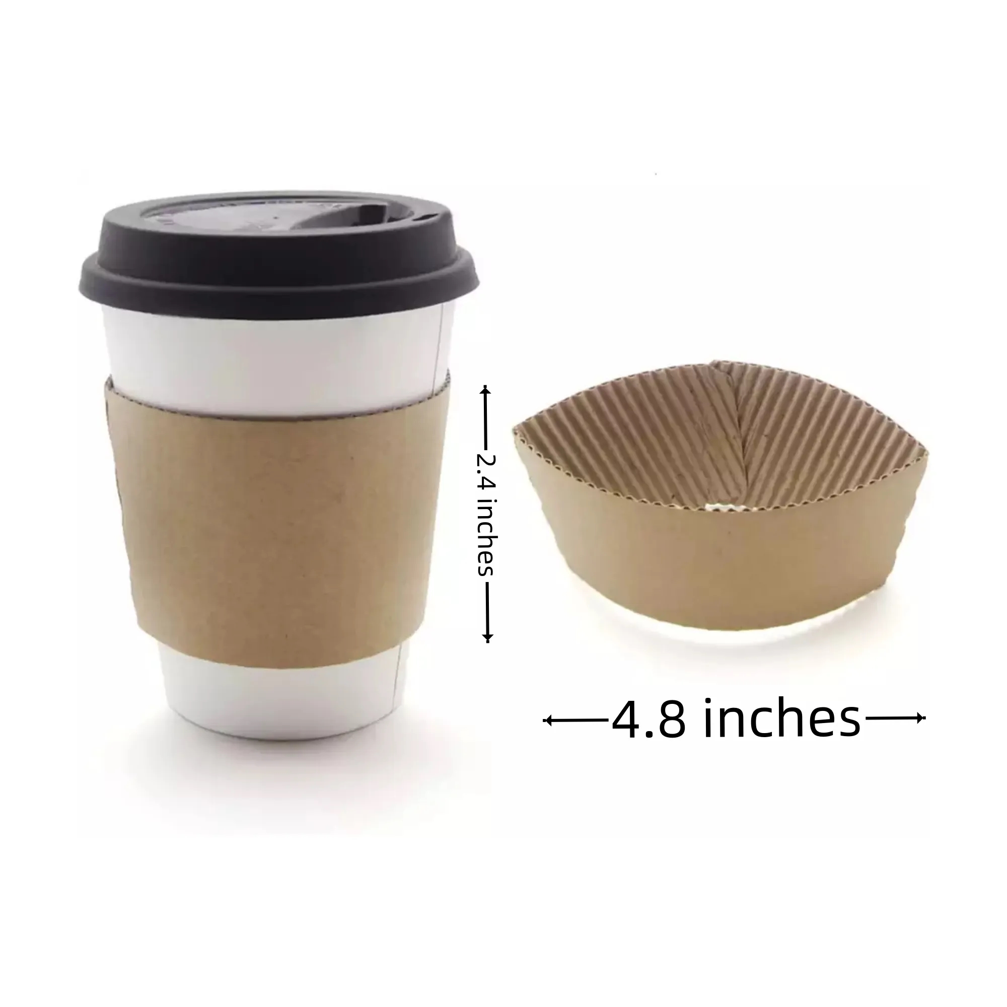 Custom Full Color Logo Kraft Disposable Coffee Cup Sleeves 9