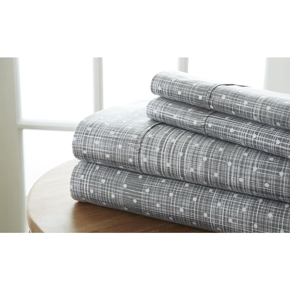 Premium Sheet Sets - Gray Queen Polka Dot Design 4 Piece 3