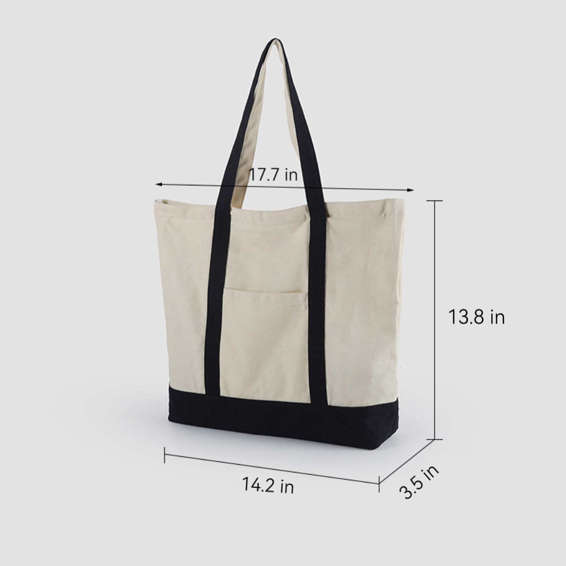 12 Oz Sea Breeze Canvas Boat Tote With Top Zipper 5