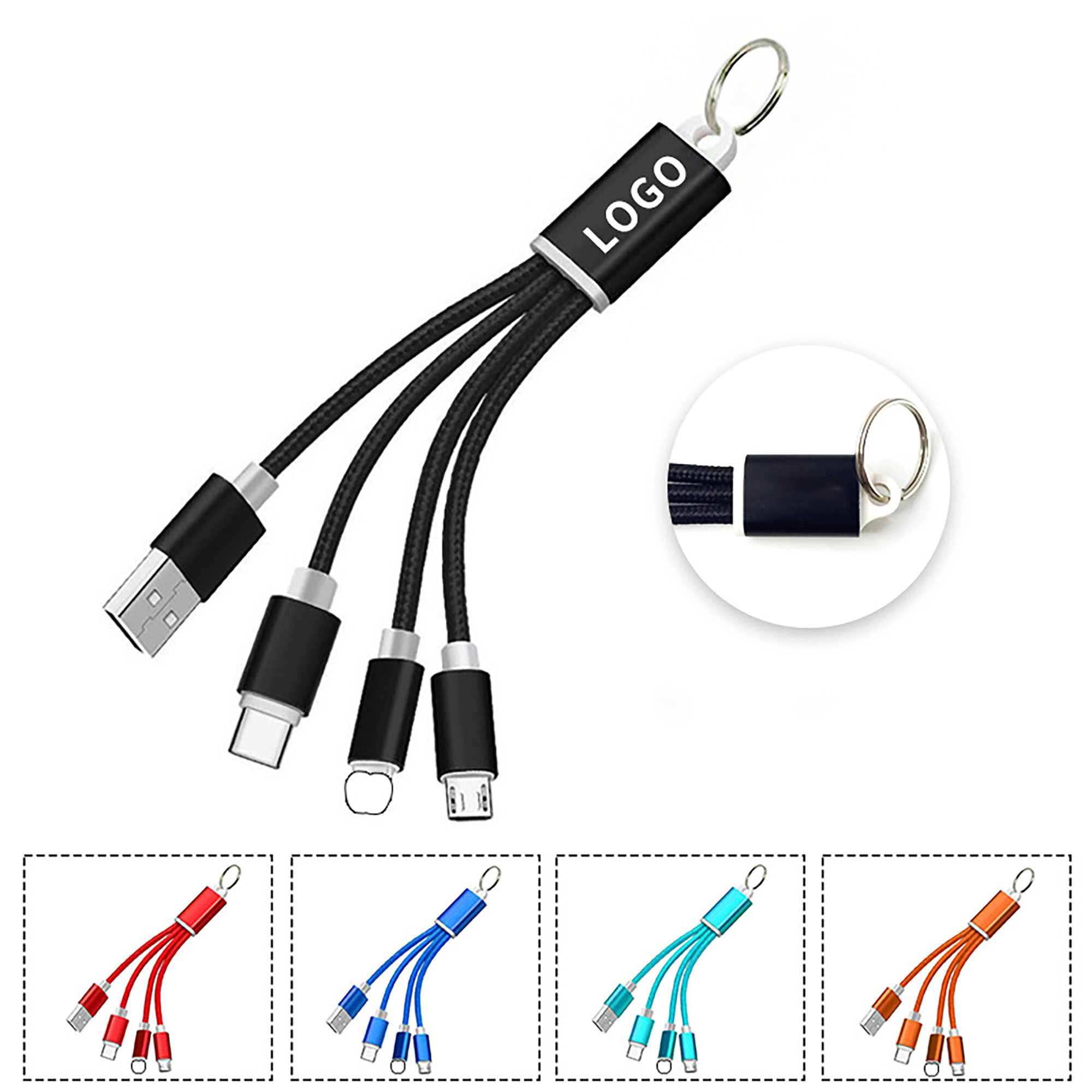 Keychain 3-In-1 Charging Data Cable