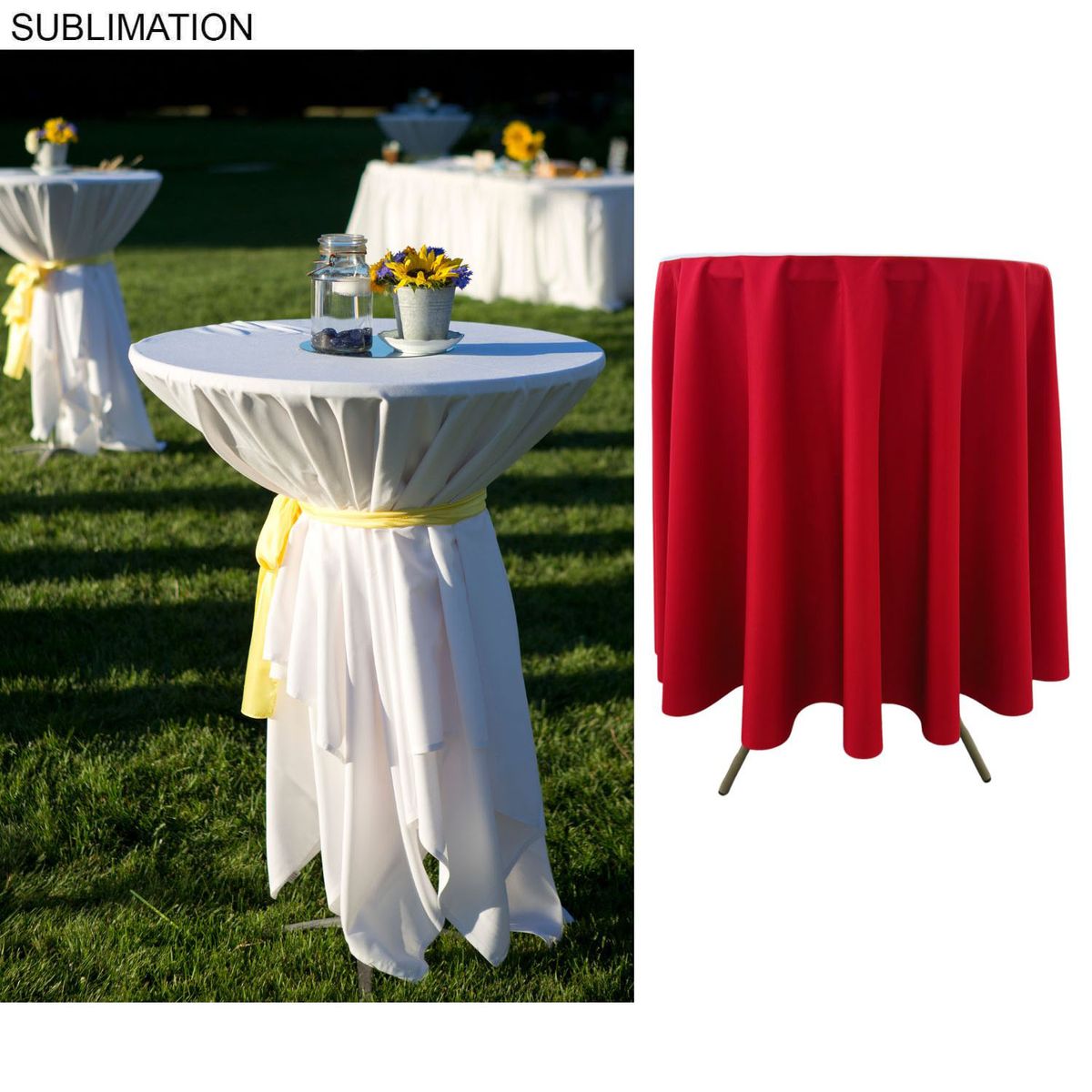 Small Drape Table Sublimated Bar-Height Round Drape Table Throw - SU639 | FIEL