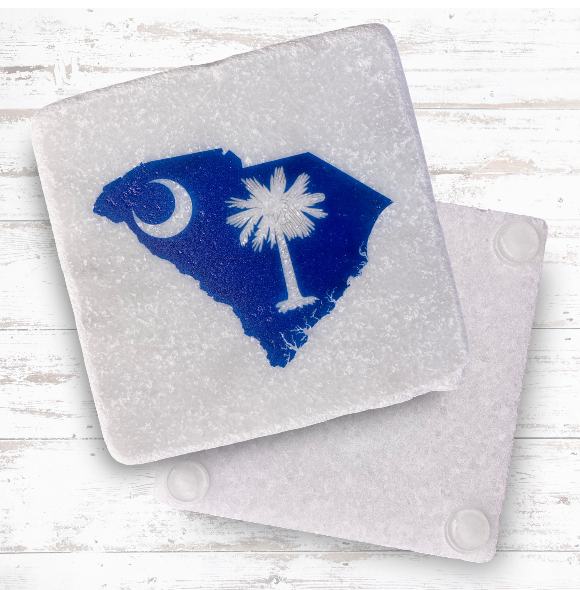 Square Coaster White Tumbled Marble 22