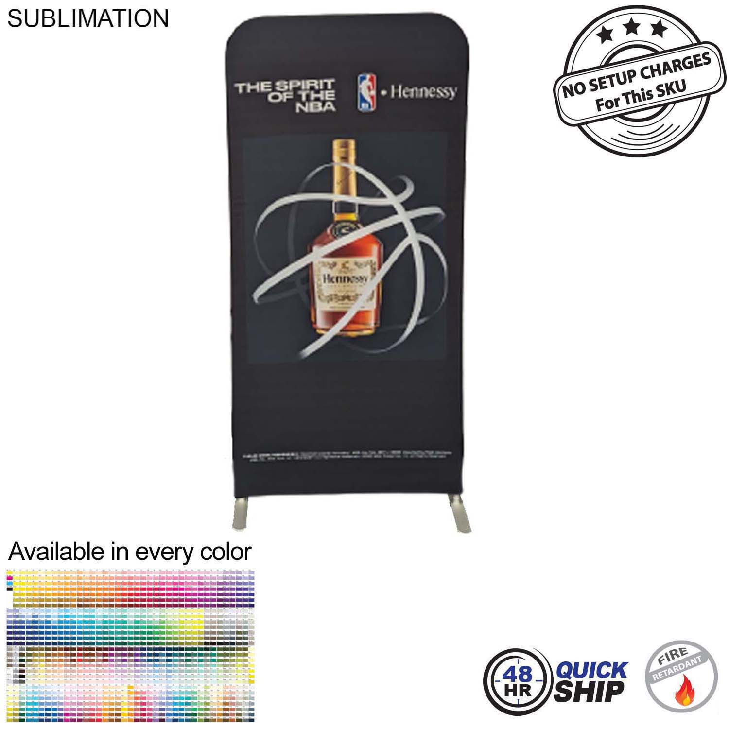 48Hr Quick Ship - 3'W x 78"H EuroFit Tension Fabric Banner Display Kit, Graphics Double Sided 12