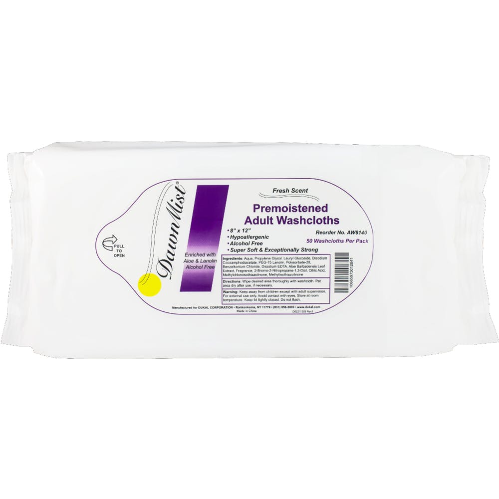 Adult Soft Washcloths - 50-Pack Premoistened Hypoallergenic 1