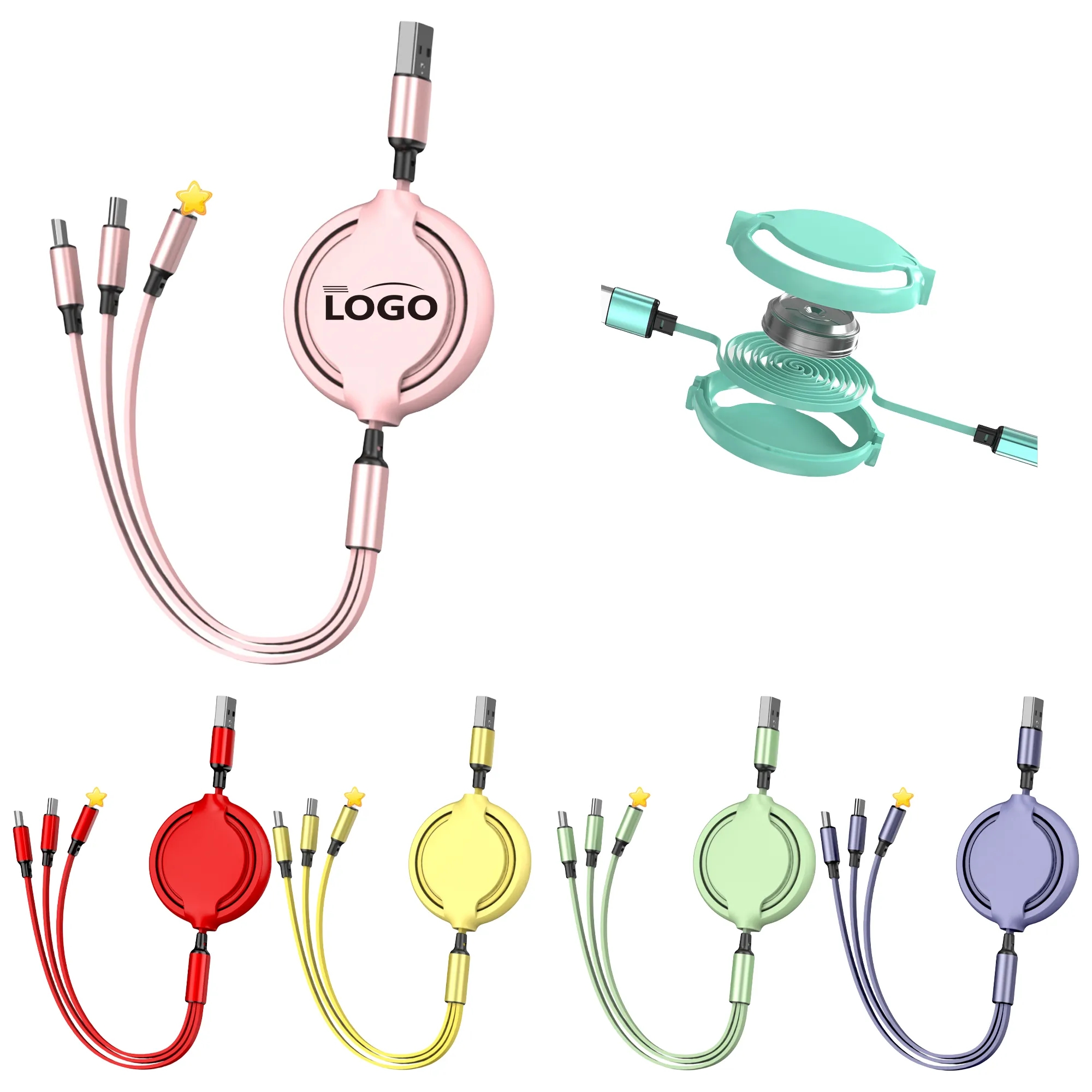 Retractable Charger MOQ 100PCS