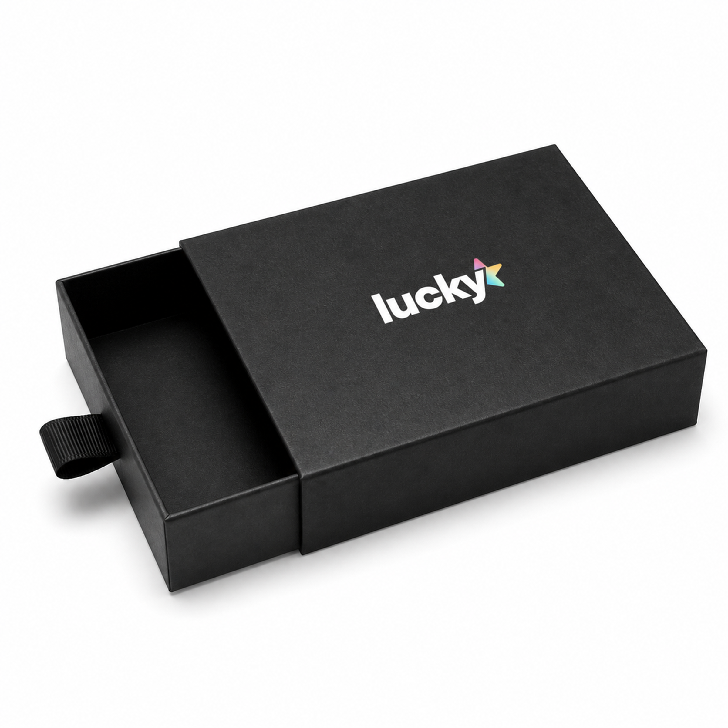 9 Inch Black Pearl Rigid Paper Pull-Out Drawer Gift Box