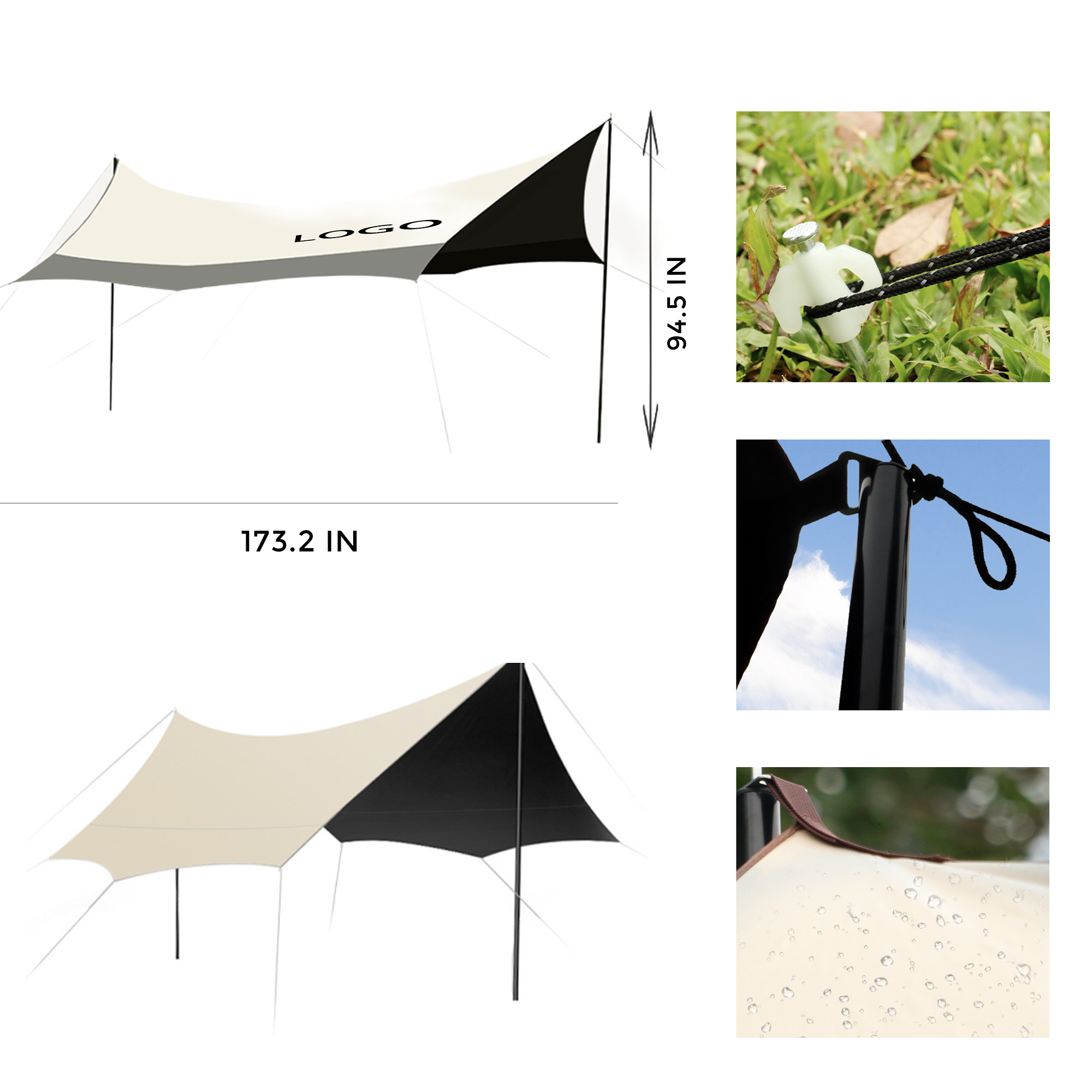 MOQ 1 PCS Durable Outdoor Sunshade Canopy 3