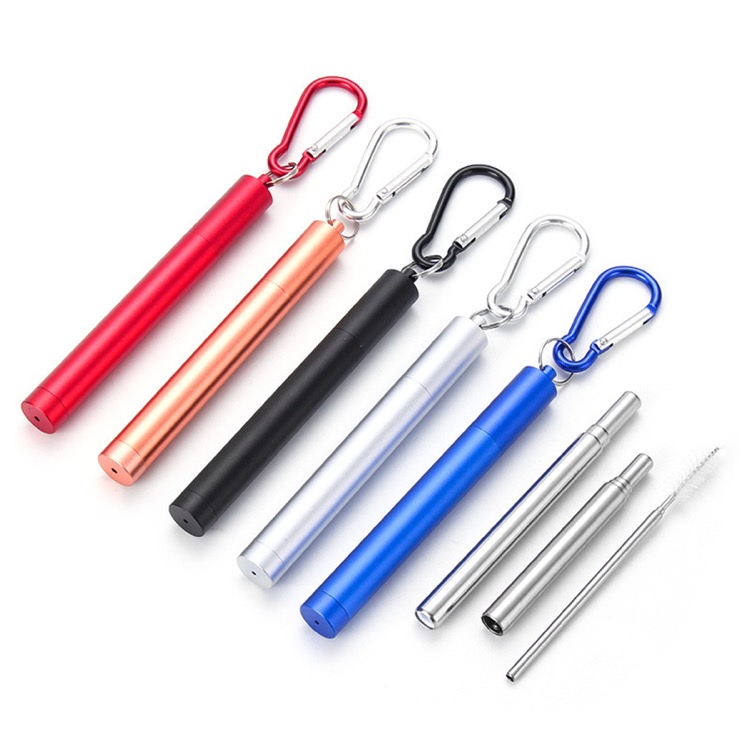 Stainless Steel Straw Keychain